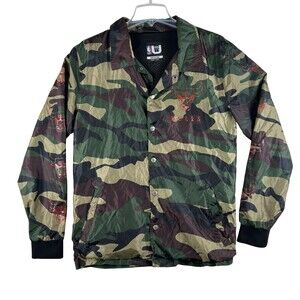 Chicago Bulls Jacket Mens Medium Green Camo NBA Basketball Ultra Game